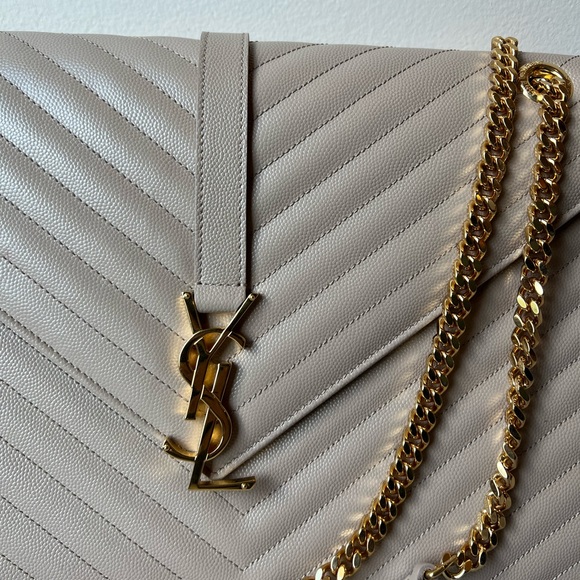 YSL Monogram Envelope Satchel Matelasse Chevron - Picture 2 of 7